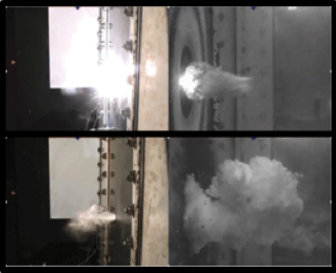 U.S. Air Force tests steel fragments against aluminum, assesses penetration of fuel tanks